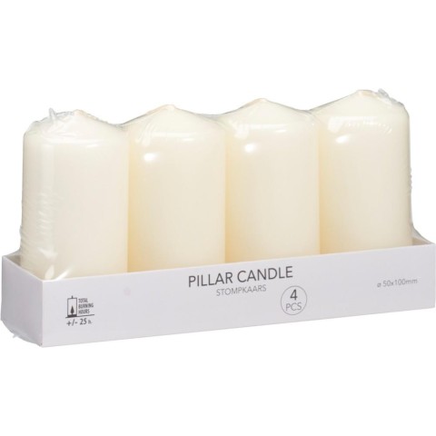 SET 4 CANDELE 5X10CM OFF WHITE